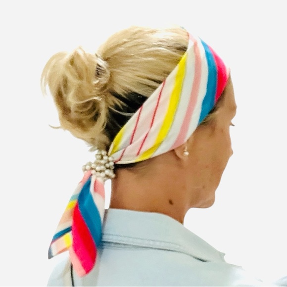 NWT SILKLETTE Alignment 100% Fine Silk Kerchief Scarf MULTICOLOR - Picture 4 of 9